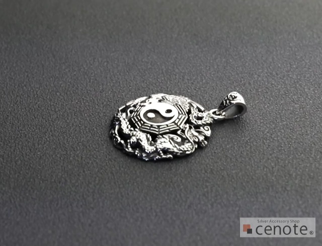 Amazon | [セノーテ] 陰陽太極図 龍鳳凰ペンダント【シルバー925